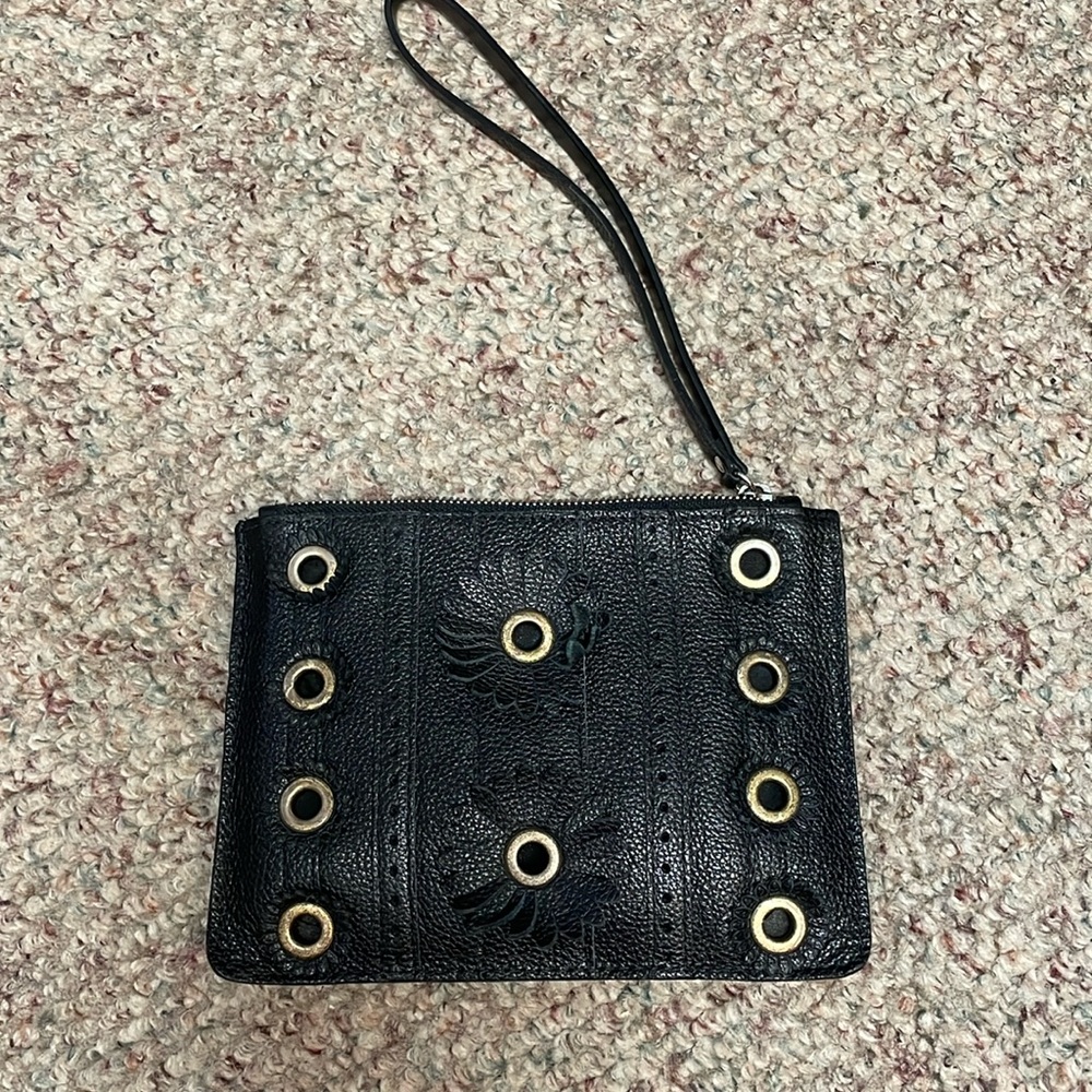 New Martina Mori leather flower wristlet